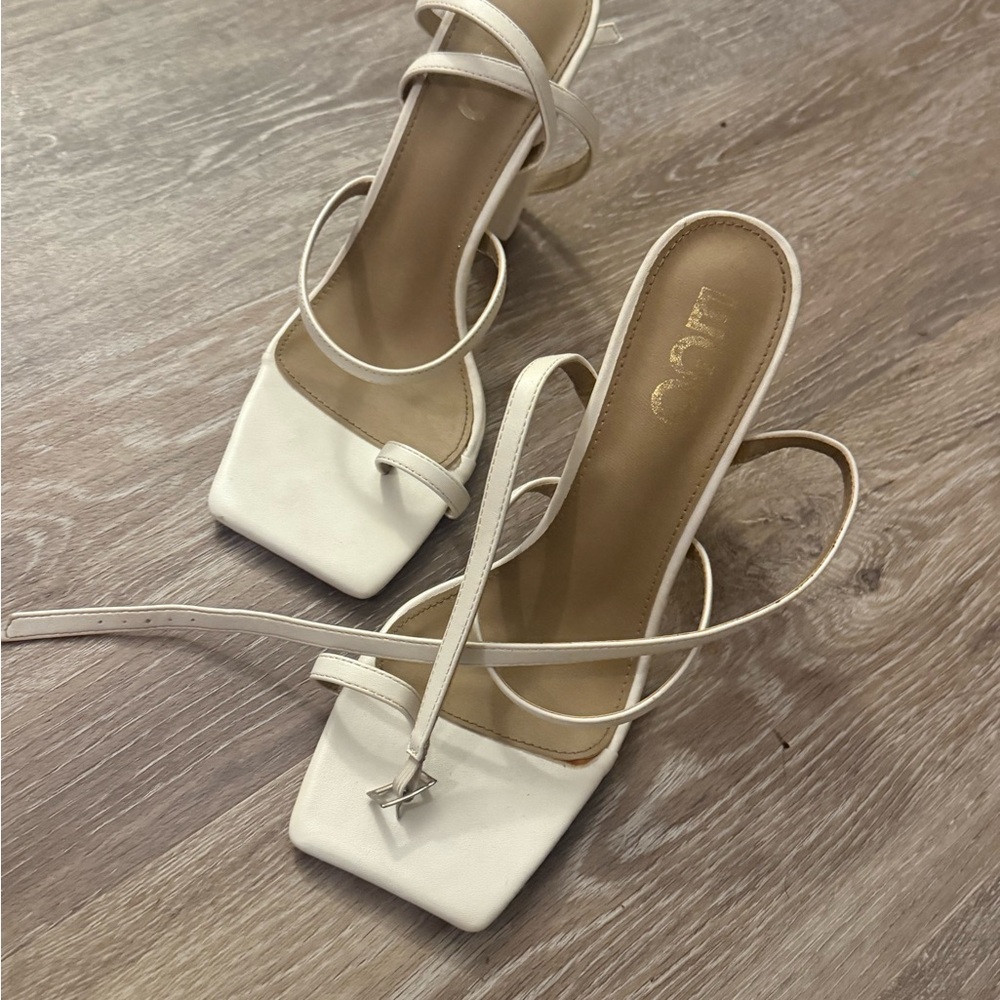 Elegant White Strappy Heels